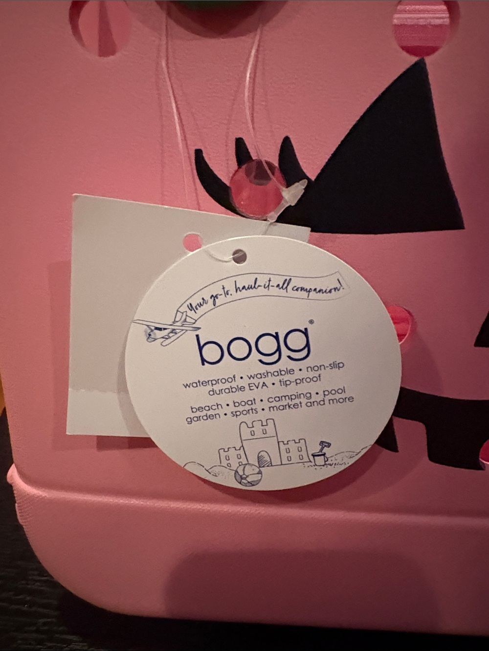 BOGG BAG Pink Mini Tote with Green Handles - Picture 4 of 4